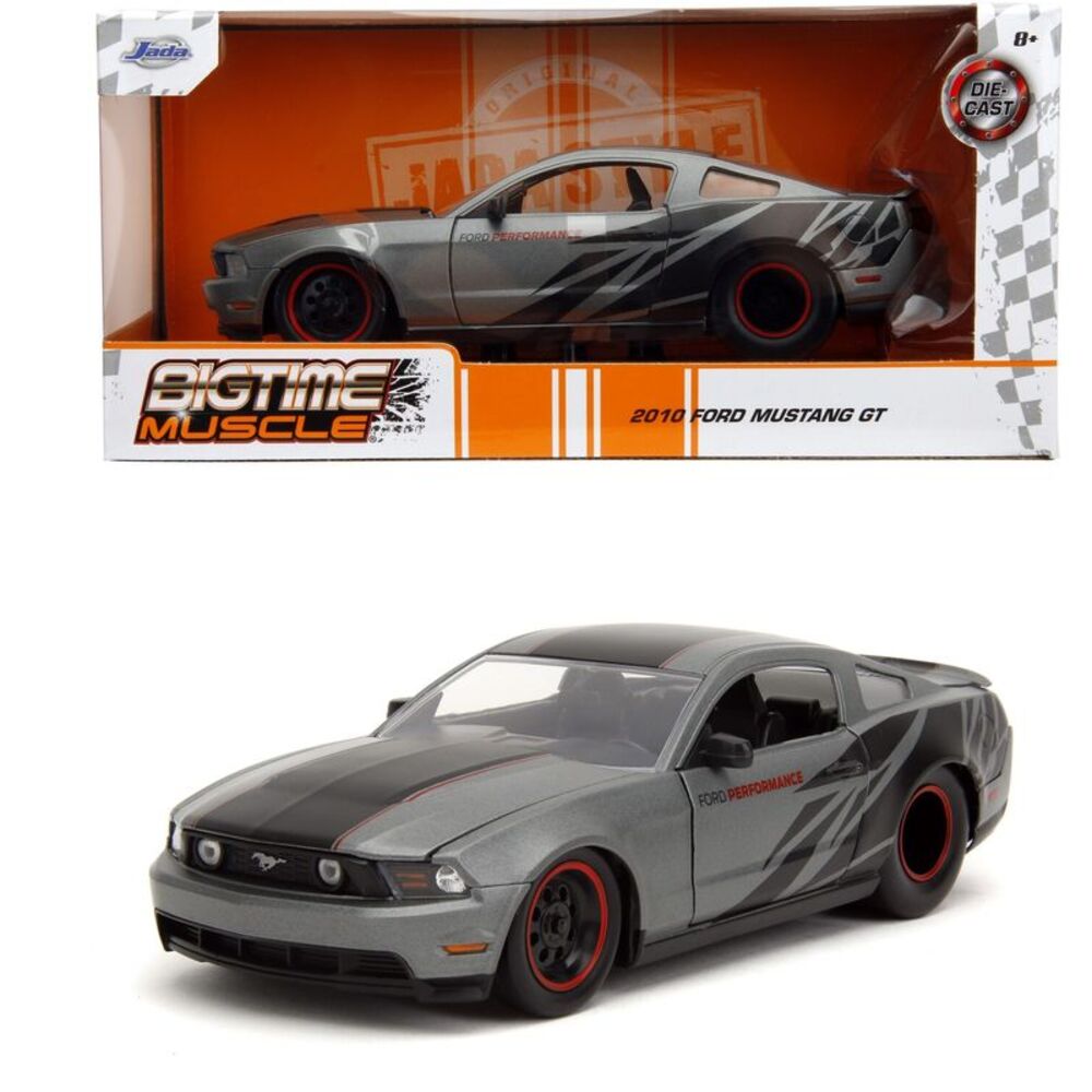Big Time Muscle - 1:24 2010 Ford Mustang GT Charcoal Grey Die-Cast Car